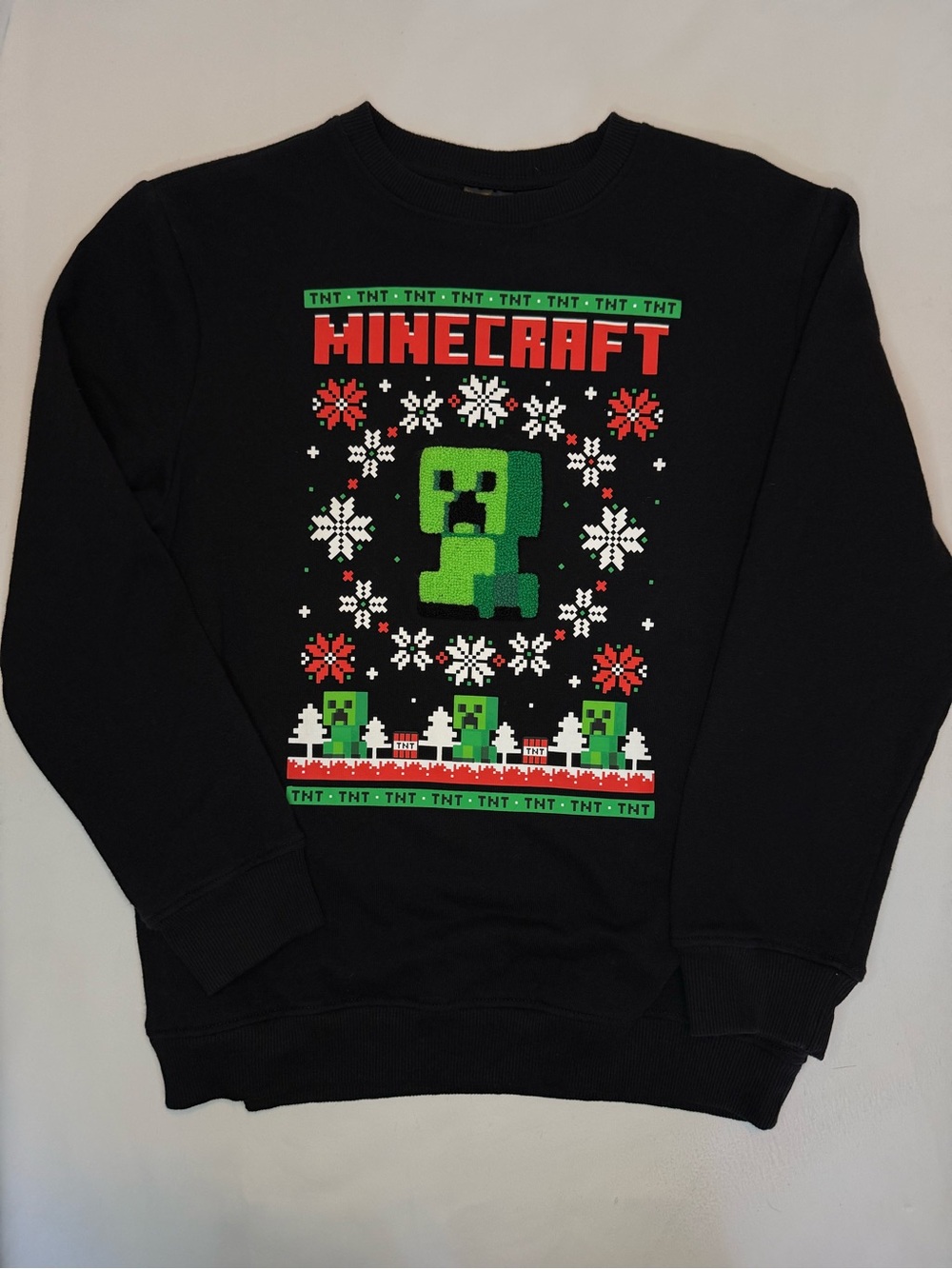 Minecraft Kids Black Graphic Crewneck Sweater